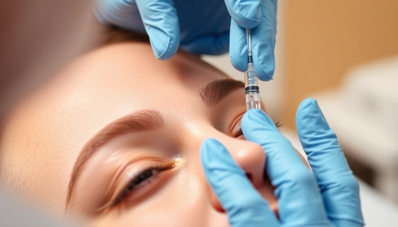 Botox Behandlung: Fachgerechte Injektion für glattere Haut in einer modernen Klinikumgebung.