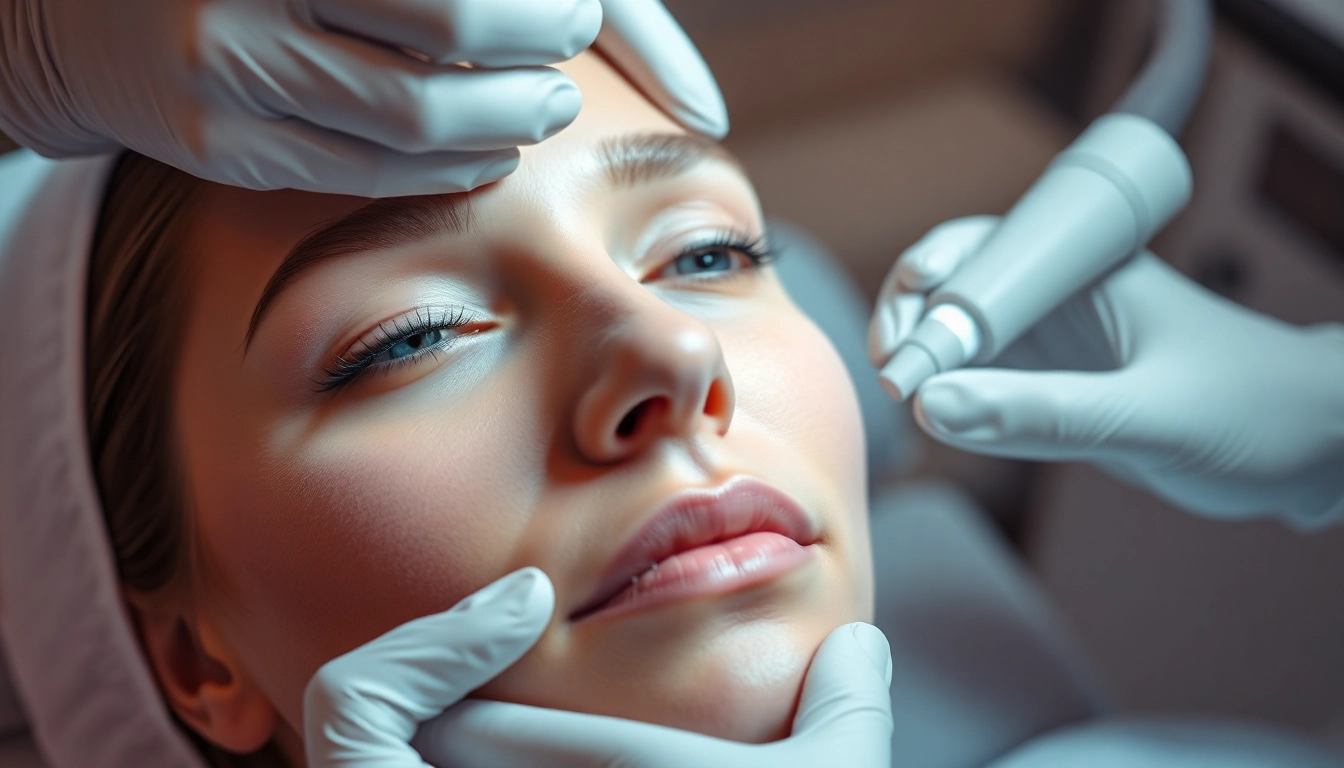 Fadenlifting Zürich: Expert non-invasive facial lifting procedure in a modern clinic setting for youthful skin enhancement.